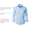 JEMITOP Mens Stretch Wrinkle Free Dress Shirts(Blue)