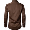 JEMITOP Mens Stretch Wrinkle Free Dress Shirts(Brown)