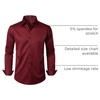 JEMITOP Mens Stretch Wrinkle Free Dress Shirts(Burgundy)