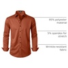 JEMITOP Mens Stretch Wrinkle Free Dress Shirts(Burnt Orange)