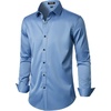 JEMITOP Mens Stretch Wrinkle Free Dress Shirts(Classic Blue)