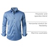 JEMITOP Mens Stretch Wrinkle Free Dress Shirts(Classic Blue)