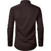JEMITOP Mens Stretch Wrinkle Free Dress Shirts(Coffee Brown)
