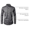 JEMITOP Mens Stretch Wrinkle Free Dress Shirts(Dark Grey)