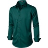 JEMITOP Mens Stretch Wrinkle Free Dress Shirts(Emerald Green)