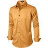 JEMITOP Mens Stretch Wrinkle Free Dress Shirts(Gold)