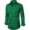 JEMITOP Mens Stretch Wrinkle Free Dress Shirts(Green)