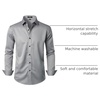 JEMITOP Mens Stretch Wrinkle Free Dress Shirts(Grey)