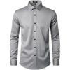 JEMITOP Mens Stretch Wrinkle Free Dress Shirts(Grey)