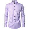 JEMITOP Mens Stretch Wrinkle Free Dress Shirts(Lavender Purple)