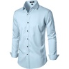 JEMITOP Mens Stretch Wrinkle Free Dress Shirts(Light Blue)