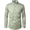 JEMITOP Mens Stretch Wrinkle Free Dress Shirts(Mint Green)