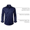 JEMITOP Mens Stretch Wrinkle Free Dress Shirts(Navy)