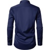 JEMITOP Mens Stretch Wrinkle Free Dress Shirts(Navy)