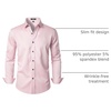 JEMITOP Mens Stretch Wrinkle Free Dress Shirts(Pink)