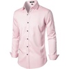 JEMITOP Mens Stretch Wrinkle Free Dress Shirts(Pink)