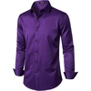 JEMITOP Mens Stretch Wrinkle Free Dress Shirts(Purple)