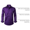JEMITOP Mens Stretch Wrinkle Free Dress Shirts(Purple)