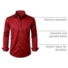 JEMITOP Mens Stretch Wrinkle Free Dress Shirts(Red)