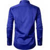 JEMITOP Mens Stretch Wrinkle Free Dress Shirts(Royal Blue)