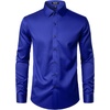 JEMITOP Mens Stretch Wrinkle Free Dress Shirts(Royal Blue)