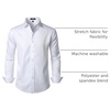 JEMITOP Mens Stretch Wrinkle Free Dress Shirts(Solid White)