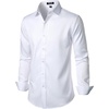 JEMITOP Mens Stretch Wrinkle Free Dress Shirts(Solid White)