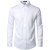 JEMITOP Mens Stretch Wrinkle Free Dress Shirts(Solid White)