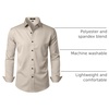 JEMITOP Mens Stretch Wrinkle Free Dress Shirts(Tan)