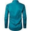 JEMITOP Mens Stretch Wrinkle Free Dress Shirts(Teal)