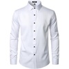 JEMITOP Mens Stretch Wrinkle Free Dress Shirts(White)