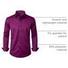 JEMITOP Mens Stretch Wrinkle Free Dress Shirts(Wine Red)