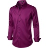 JEMITOP Mens Stretch Wrinkle Free Dress Shirts(Wine Red)