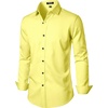 JEMITOP Mens Stretch Wrinkle Free Dress Shirts(Yellow)