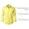JEMITOP Mens Stretch Wrinkle Free Dress Shirts(Yellow)