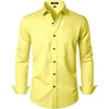 JEMITOP Mens Stretch Wrinkle Free Dress Shirts(Yellow)