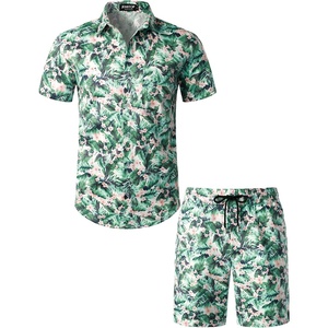 JEMITOP Men’s 2 Piece Set Casual Cotton Stretchy Outfit(Whitegreen)