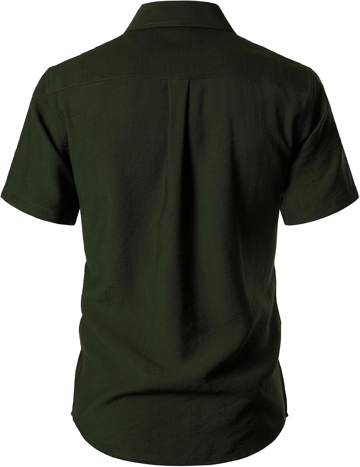 image:imageJEMITOP Mens LinenLike Soft Short Sleeve Casual ShirtDark Green