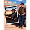 JEMITOP Mens Vintage Stretch Slim Fit Button Up Shirt(Black)