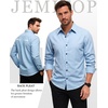 JEMITOP Mens Vintage Stretch Slim Fit Button Up Shirt(Blue)