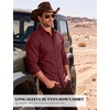 JEMITOP Mens Vintage Stretch Slim Fit Button Up Shirt(Burgundy)