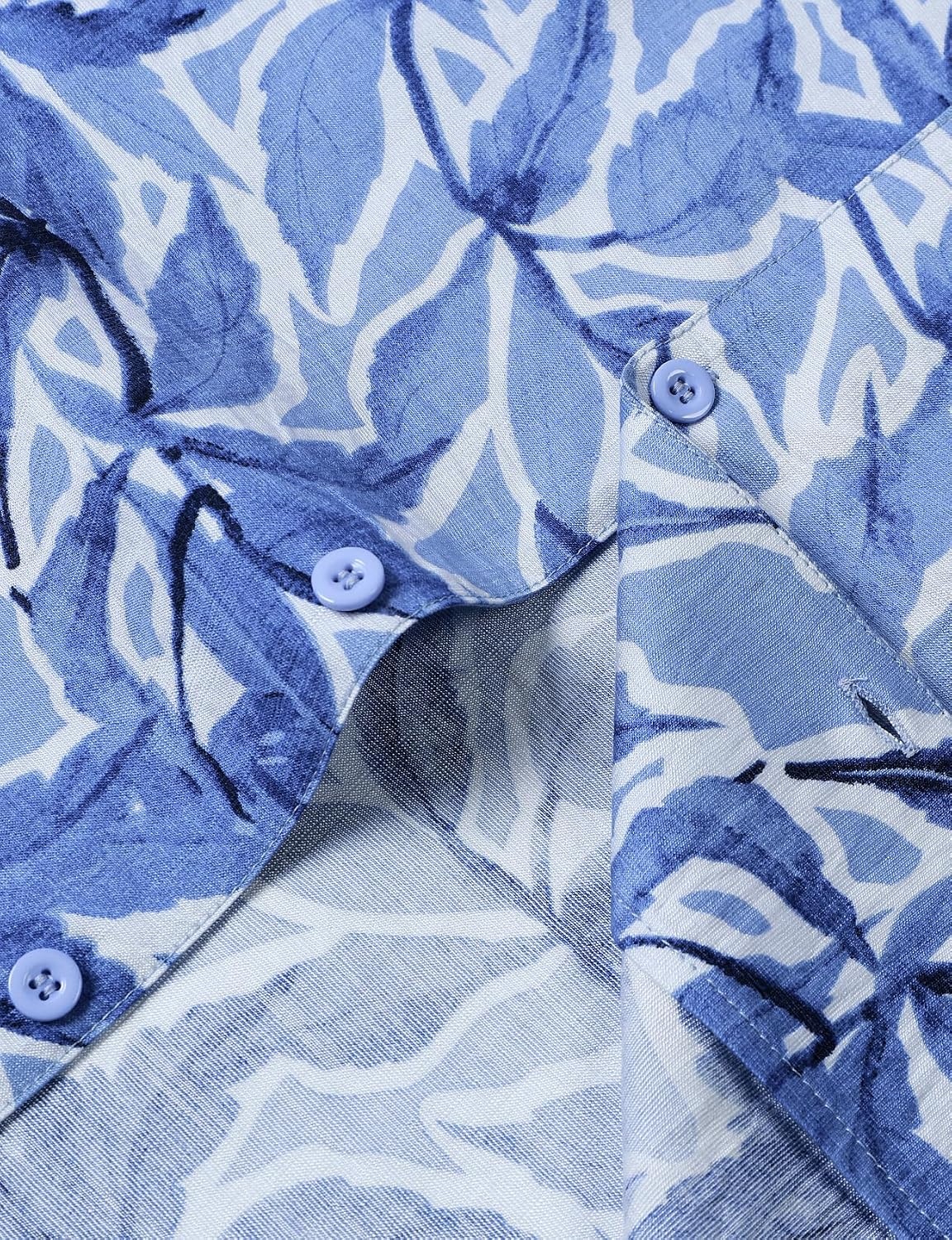 image:imageJEMITOP Mens Casual Cuban Collar Hawaiian ShirtsBlue