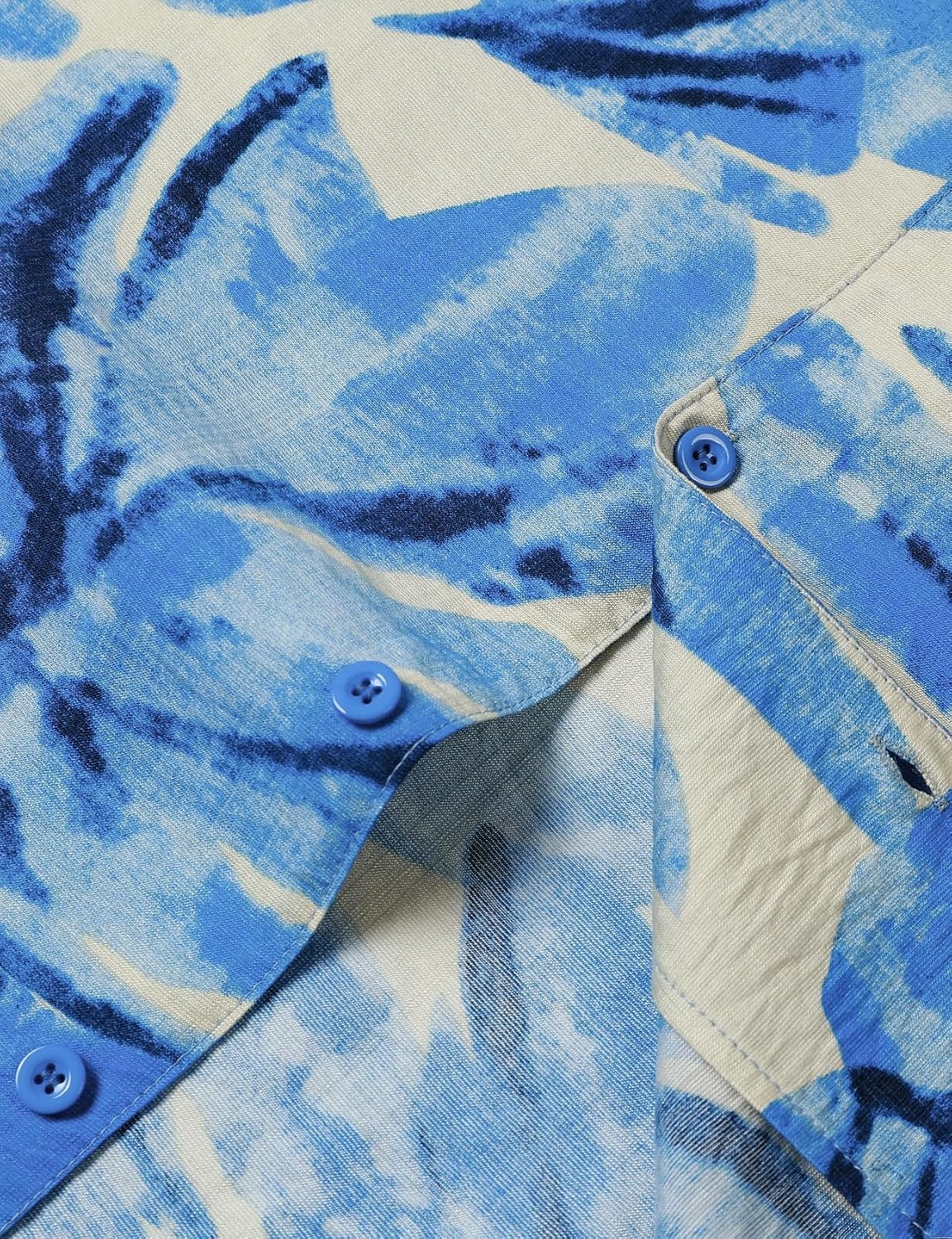 image:imageJEMITOP Mens Casual Cuban Collar Hawaiian ShirtsLight Blue