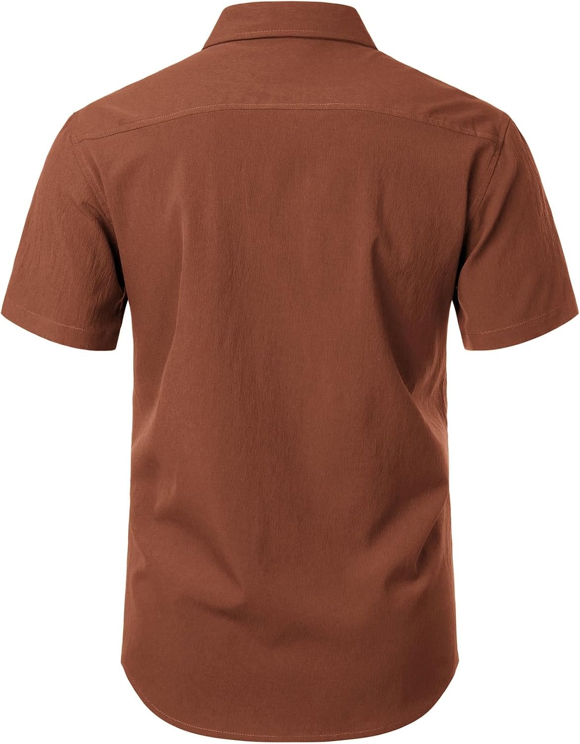 image:imageJEMITOP Mens Stretch Wrinkle Free Texture ShirtsBurnt Orange