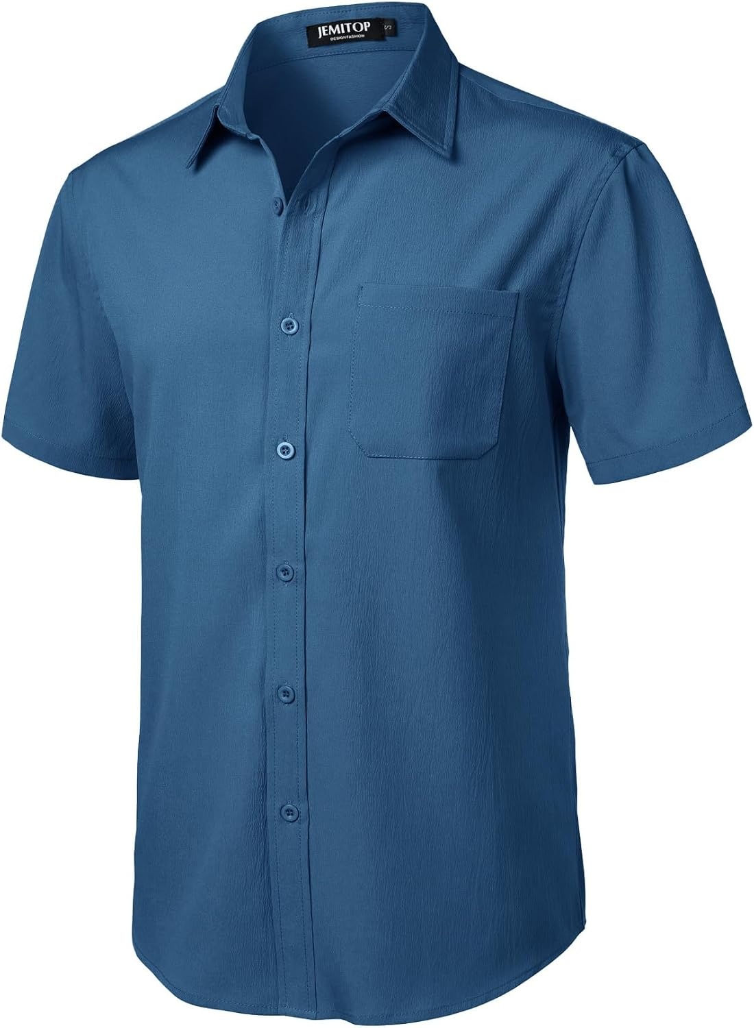 image:imageJEMITOP Mens Stretch Wrinkle Free Texture ShirtsDark Blue