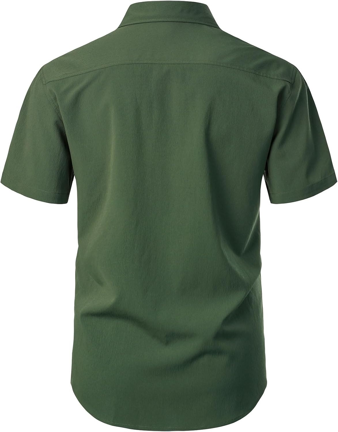 image:imageJEMITOP Mens Stretch Wrinkle Free Texture ShirtsDark Green