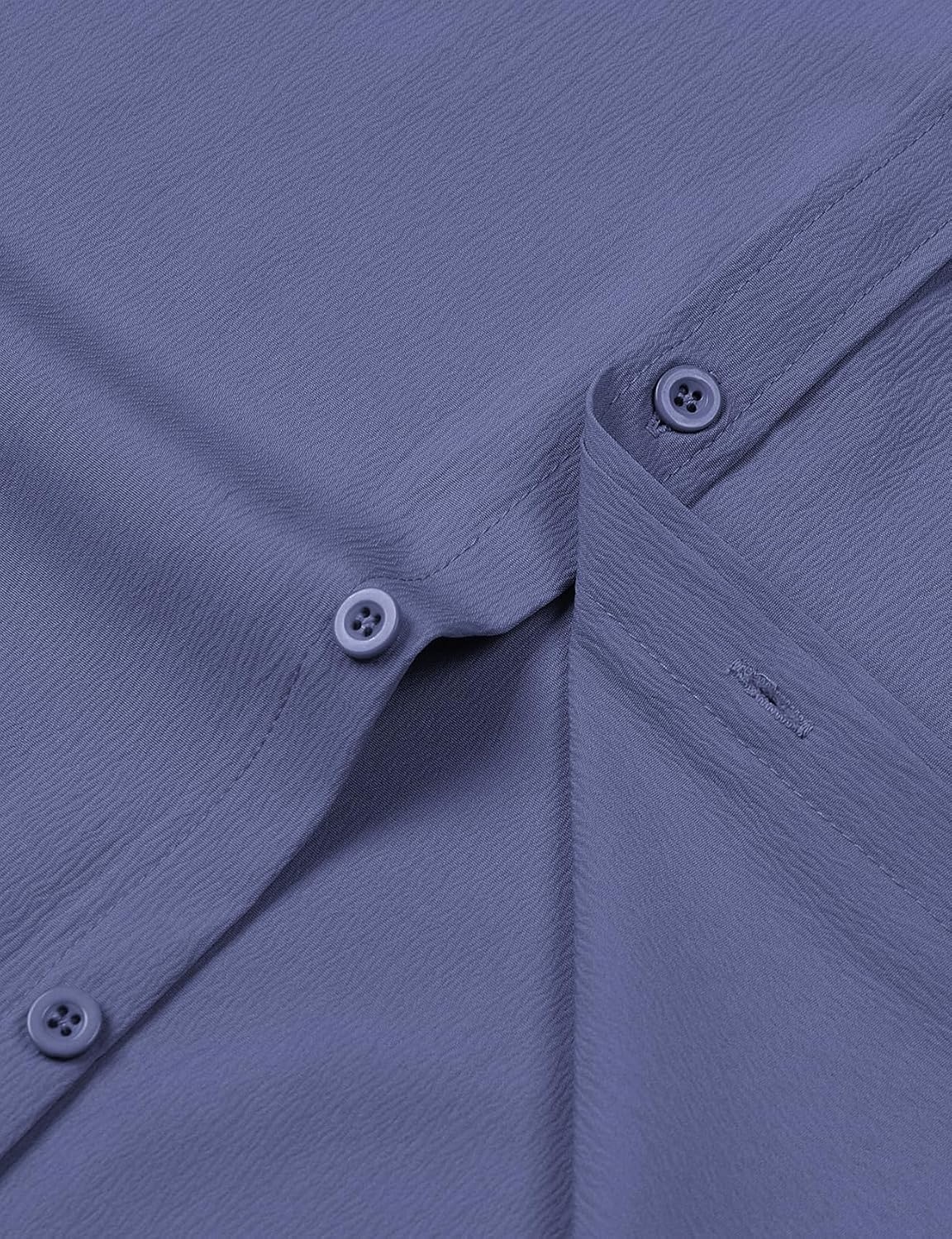 image:imageJEMITOP Mens Stretch Wrinkle Free Texture ShirtsDusty Blue