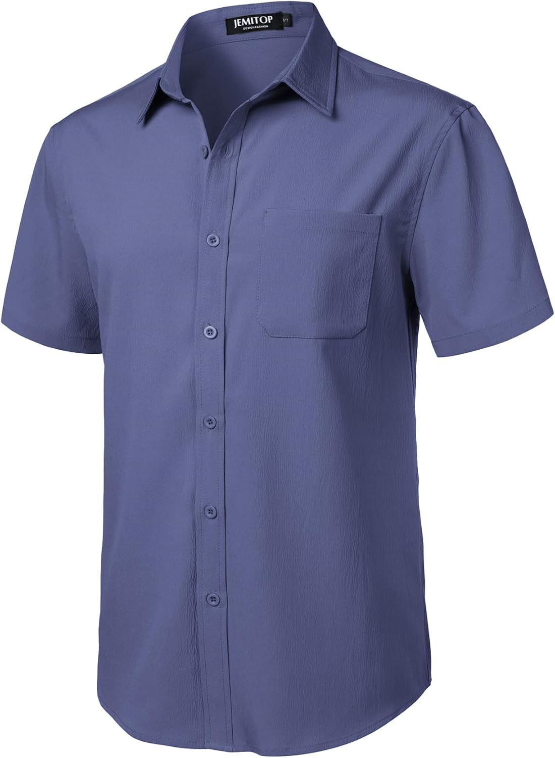 image:imageJEMITOP Mens Stretch Wrinkle Free Texture ShirtsDusty Blue