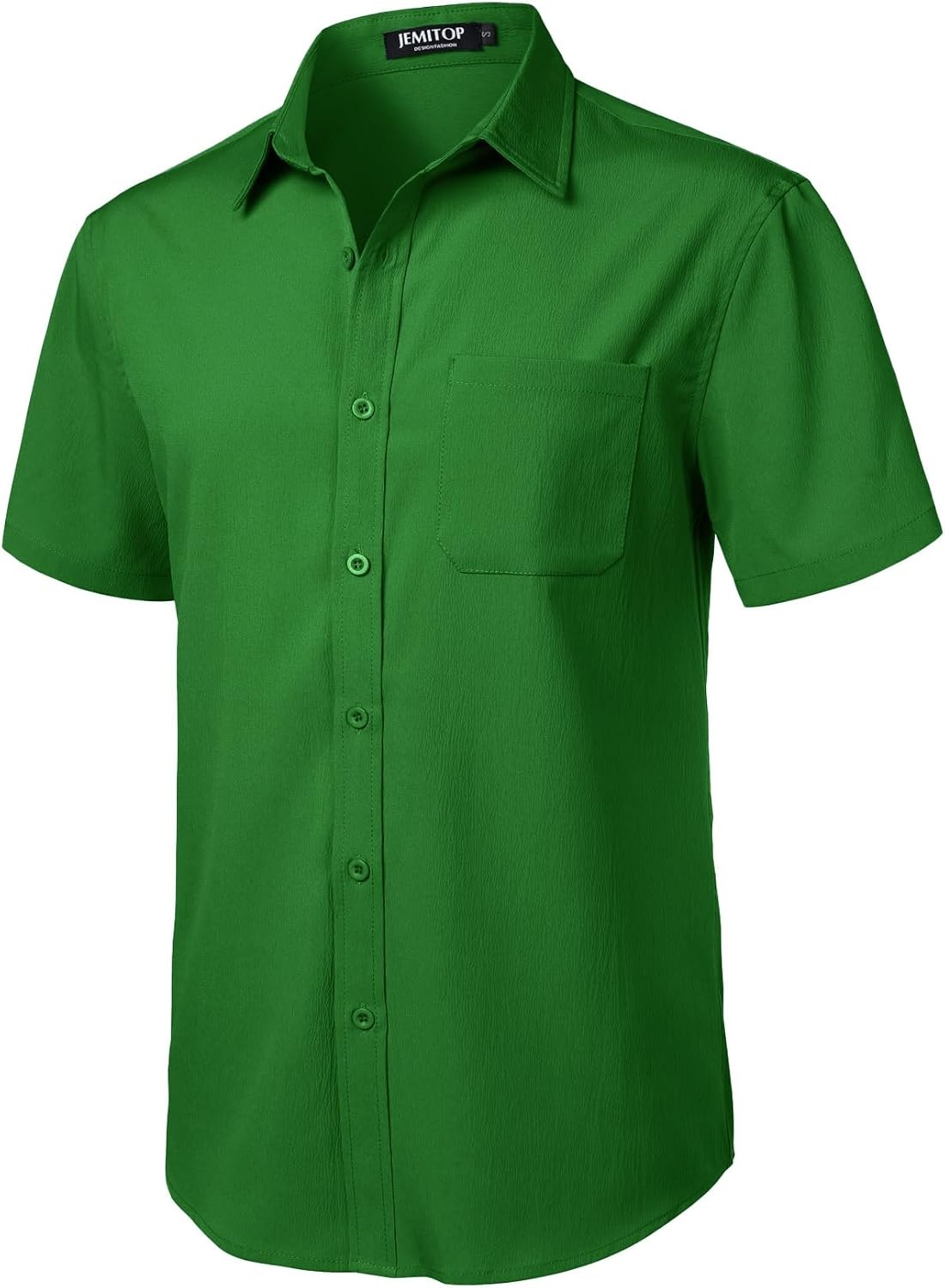 image:imageJEMITOP Mens Stretch Wrinkle Free Texture ShirtsGreen