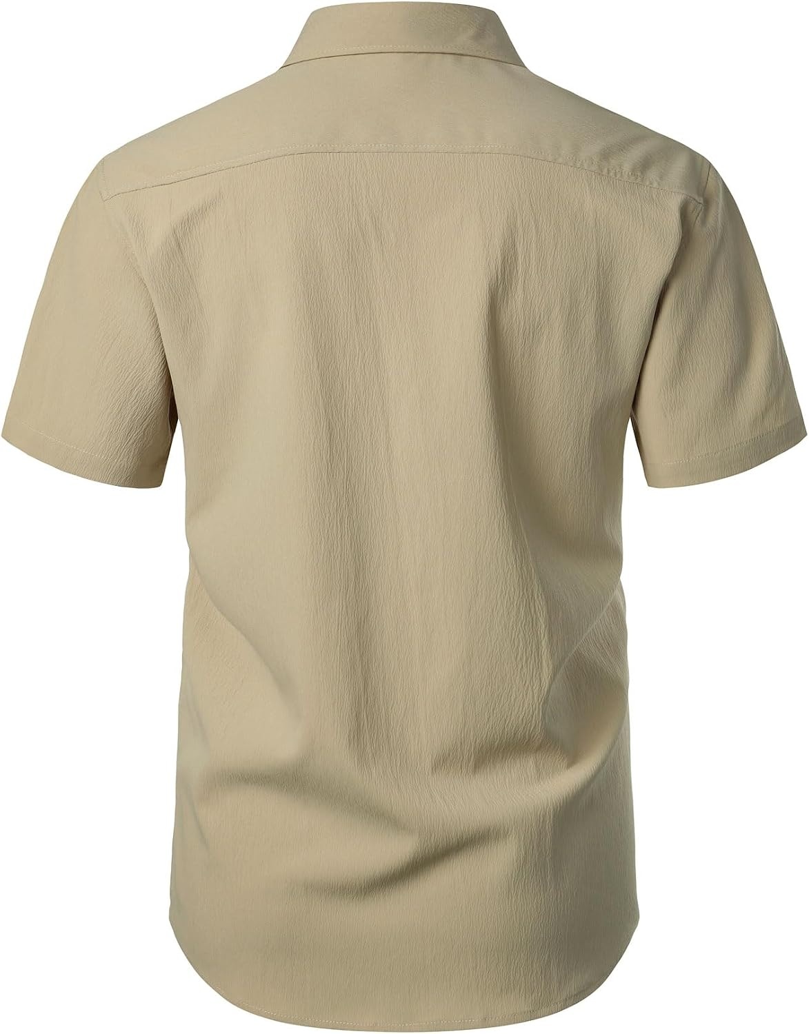 image:imageJEMITOP Mens Stretch Wrinkle Free Texture ShirtsKhaki